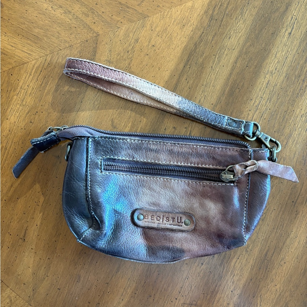 BED|STU Distressed Brown Leather Wristlet